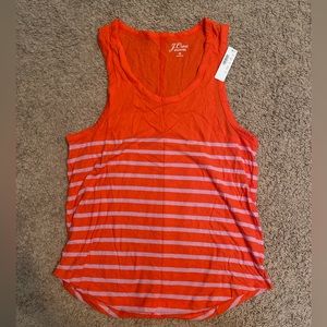 NWT Jcrew Tank Top - Women’s Medium - Orange with pink stripes
